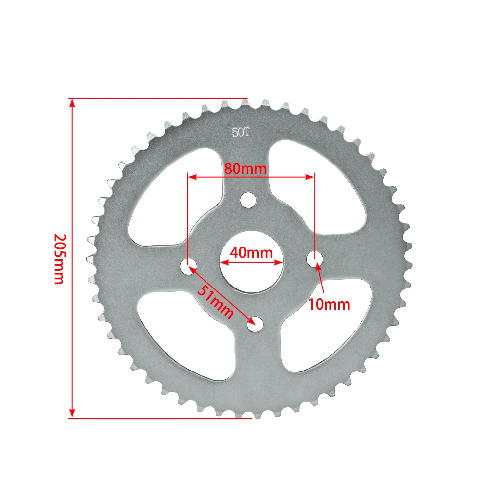 Rear Sprocket 420 50T 40mm Inner Diameter Gear Chain Disk Sprocket for Go Kart Karting Four Wheeler Lawn Mower Trail Moto Parts