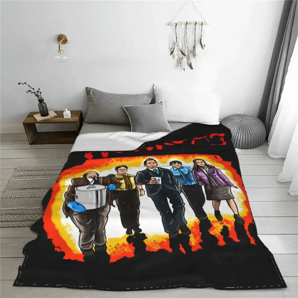 The Office Workers Blankets Michael Scott Dwight Schrute Tv Show Flannel Funny Warm Throw Blanket for Bedding Lounge Textile