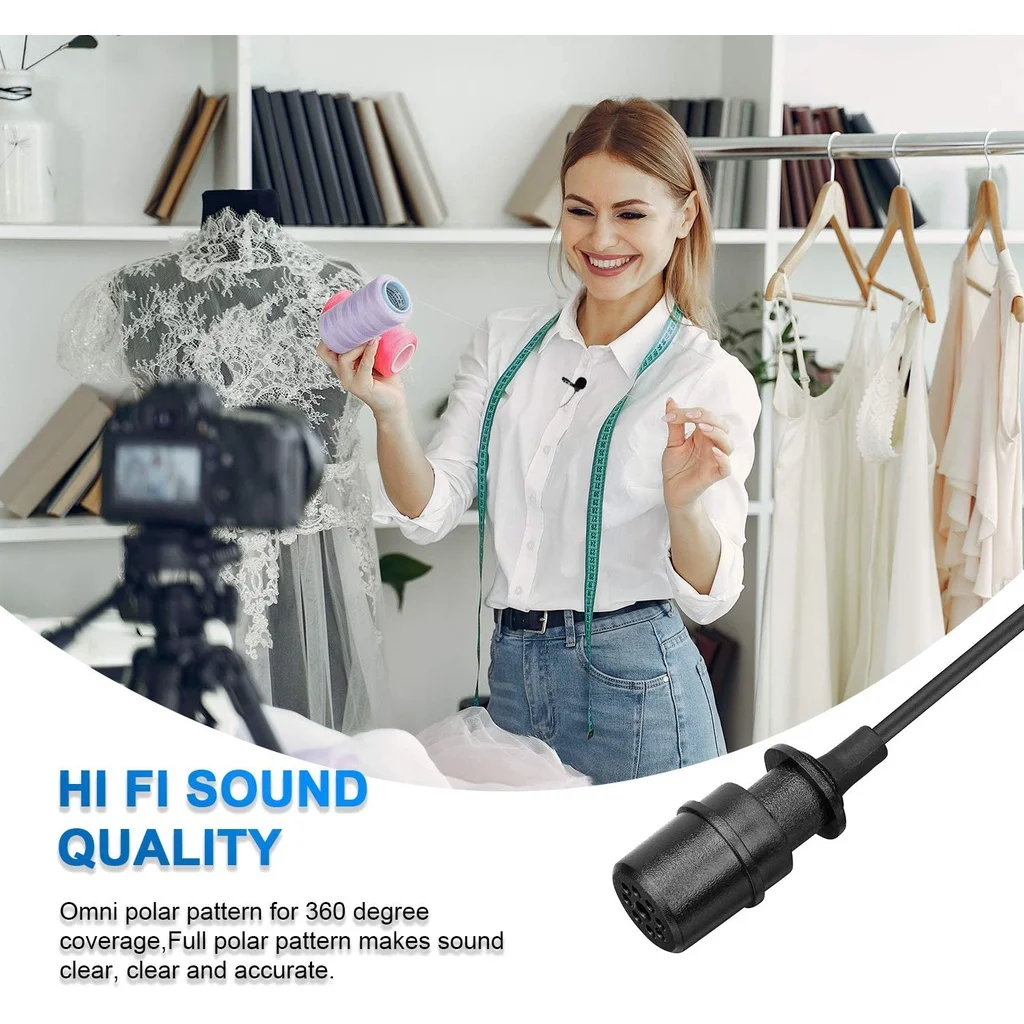 BOYA BY-M1 PRO 3.5mm TRRS Condenser Lavalier Lapel Omnidirectional Wired Microphone for iPhone PC Smartphone Camera Streaming