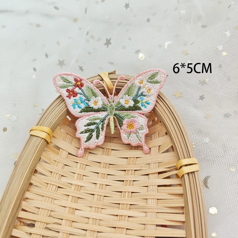 Vintage-Blumen-Schmetterlings-Stickerei zum Aufbügeln, niedliche Wärmeübertragungsapplikation für DIY-Kleidung, Jacken, Dekoration, einfach anzubringen. – Detail 21