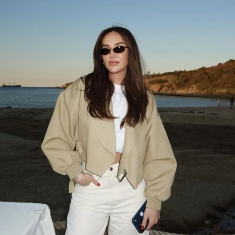 Cross-border Women's Clothing 2026 European and American Fashion Versatile Casual Simple Buckle Suit Collar Jacket Women's Top