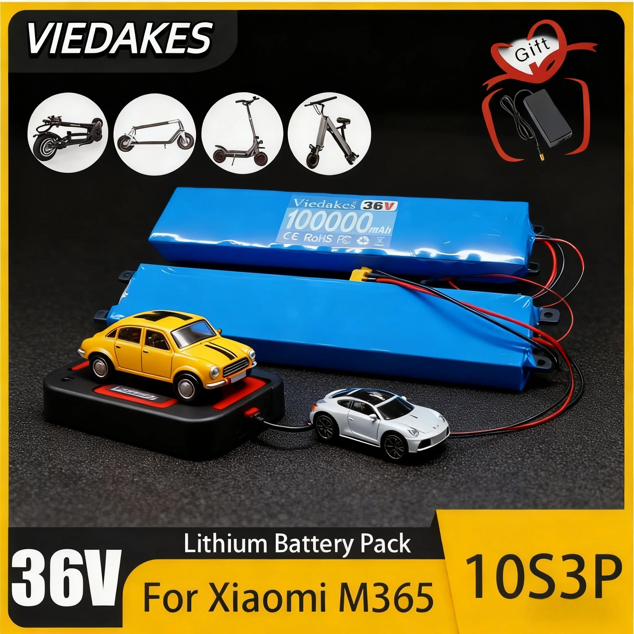 

18650 36V lithium battery pack rechargeable battery 10S3P built-in 15A 500W large capacity suitable for electric scooters