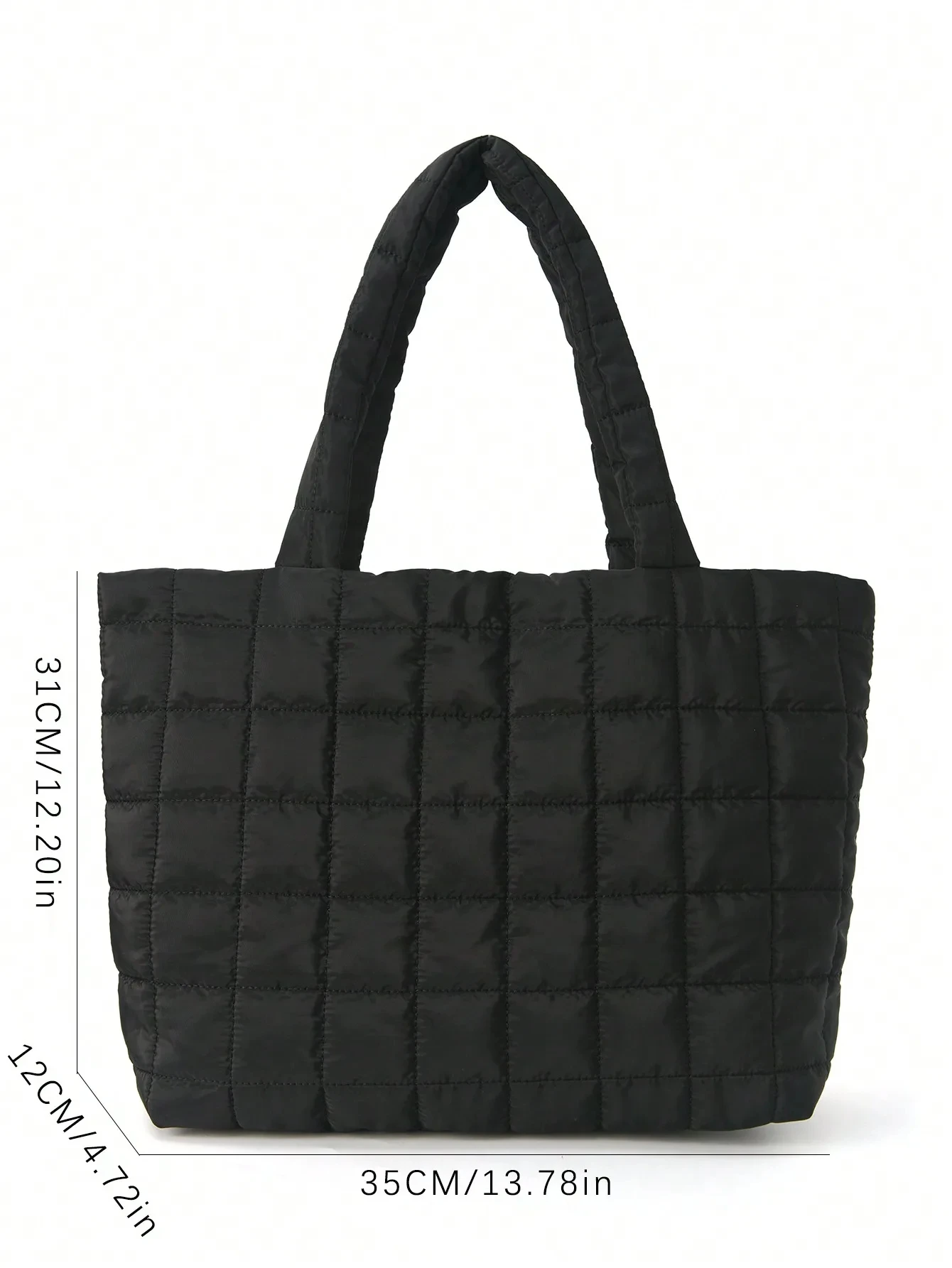 Gesteppte, gepolsterte Nylon-Tragetasche, große Kapazität, weiche Gitter-Schulterhandtasche, leichte Allzwecktasche für Arbeit, Einkäufe, tägliche Reisen – Detail 10