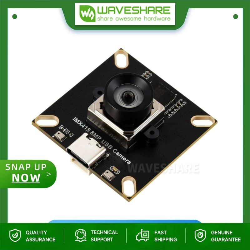 

Waveshare IMX415 8MP USB Camera Module with Sony IMX415 Sensor, USB2.0 Interface, Built-in Dual Microphones, Low-Distortion