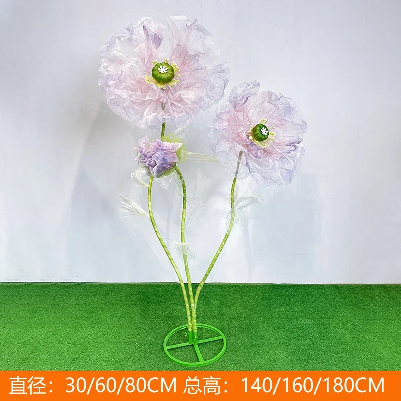 

Marriage Decor Poppy Silk Gauze Flowers Wedding Road Leads Flower Stand Birthday Party Event Decor Stage Window Layout