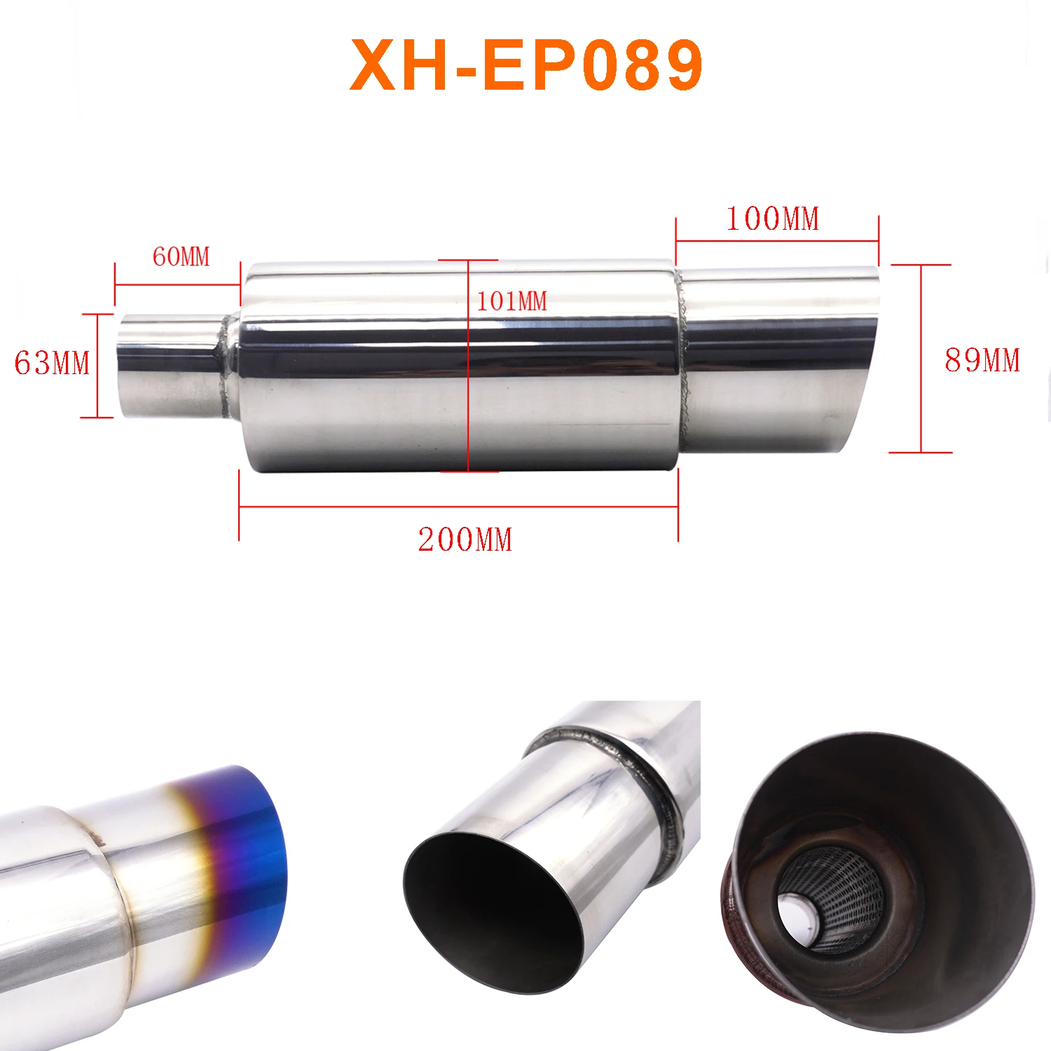 Exhaust Tip Car Escape Exhaust Systems 63MM Auto Racing Sport Muffler Turbo Sound Boost Tips Modification Accessories 2.5Inch