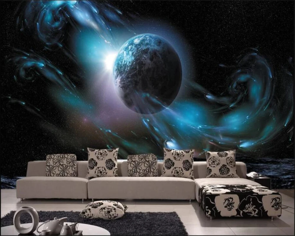 

Custom wallpaper 3D universe outer space planet interstellar star TV background wall decorative painting wall papers home decor