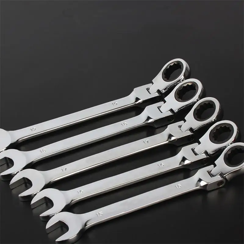 Combination Ended Spanner Kits Gear Wrench Garage Tools Steel Repair Tools Combination Ratchet Wrenches Flexible Head Durable