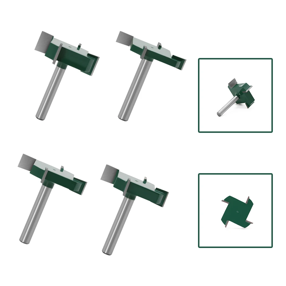 1/4 Inch Shank Router Bit Engraving Projects 4 Wings Design Alloy + Carbon Steel Anti-kickback Design Fast And Clean Cut