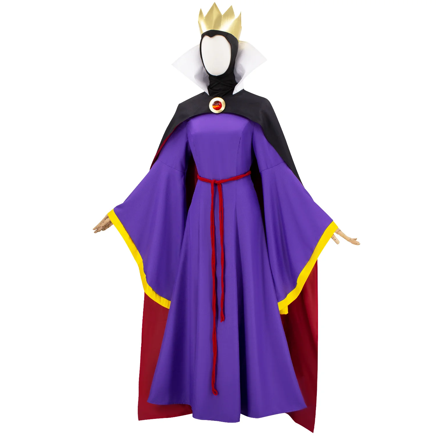 Snow Cos White Evil Queen Cosplay Costume with Crown Evil Queen Costume Villainous Woman Cosplay Costume Halloween Costumes view 4