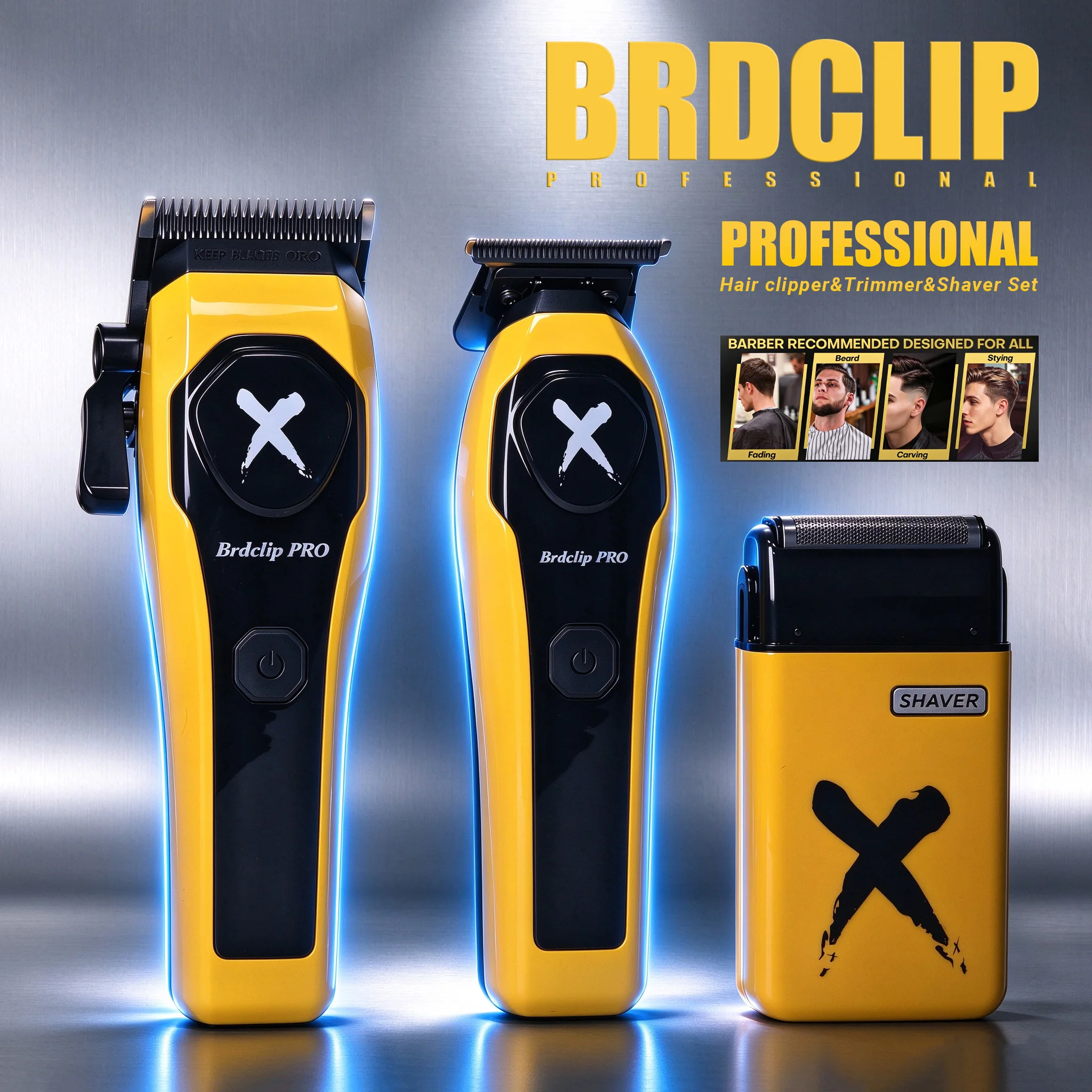 Professional 5 Adjustment Lever Electric DLC Blade 7500RPM Hair Clipper Trimmer Machine Barber Charging Base 701 Electric Razor