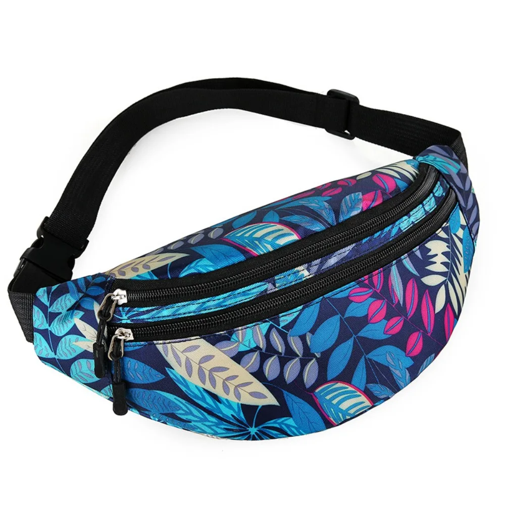 Fashion Nylon Multi-Layer Waist Bag Motion Waterproof Fanny Bag Korean-Style Banana Bag Purse Handbag Men Women