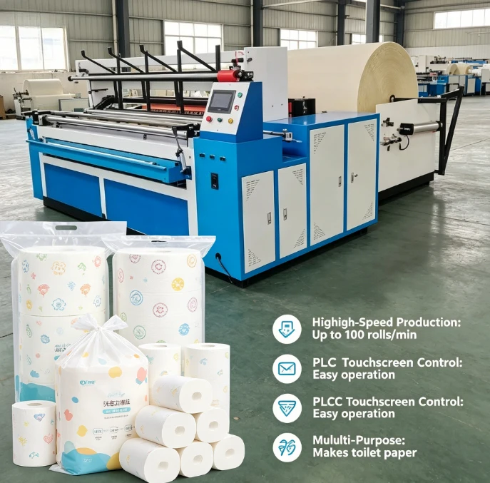 Customized Tissue Paper Making Machine Fully Automatic Toilet Tissue Paper Making Machine For Sale