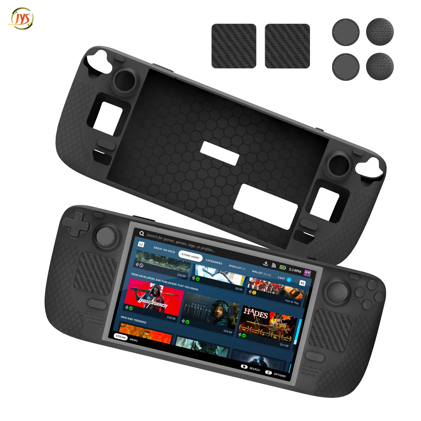 Funda de silicona para vapordeck Host, carcasa protectora antideslizante anticaída con tapa basculante, juego de pegatinas táctiles