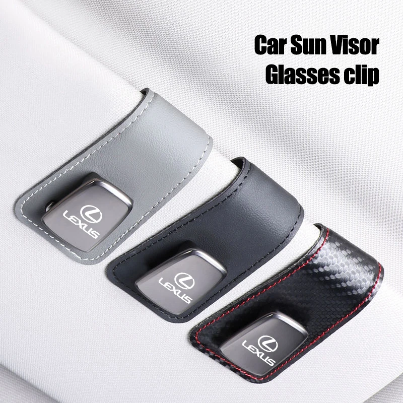 Lexus Car Sun Visor Sunglasses Clip Leather Glasses Holder For RX330 IS250 Ct200h ES300h RX350 IS300h NX300h UX Auto Accessories