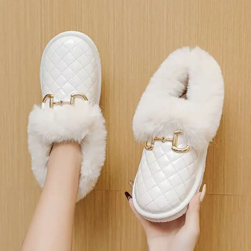 2023 New Women's Snow Boots Plush and Thickened Low Barrel Cotton Shoes Women's Winter Korean Warm Short Boots Slip On loafers