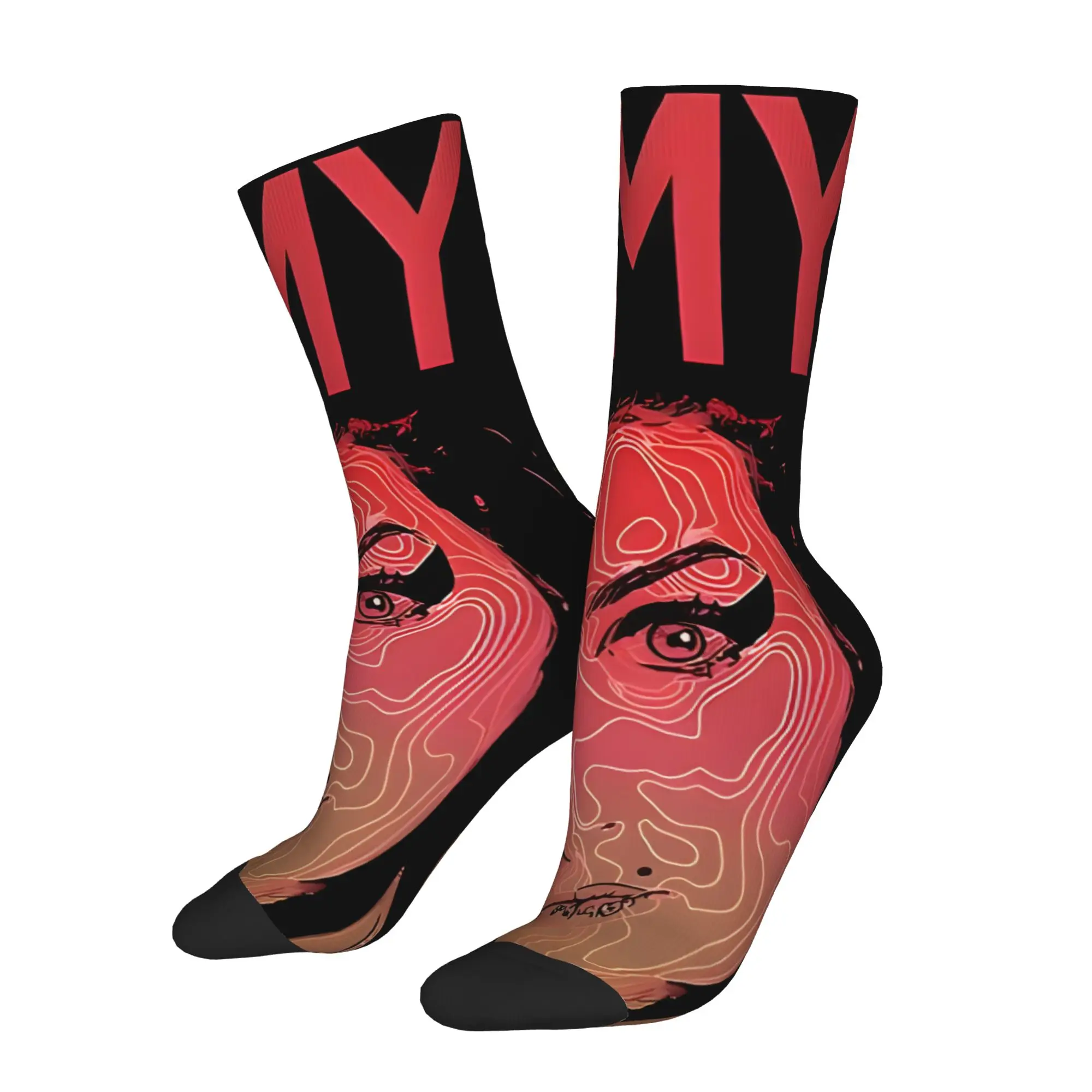 

1 Pair Hip Hop Retro Tragic Talent Crazy Men's Sock Amy Rock Winehouse Harajuku Seamless Printed Funny Sock