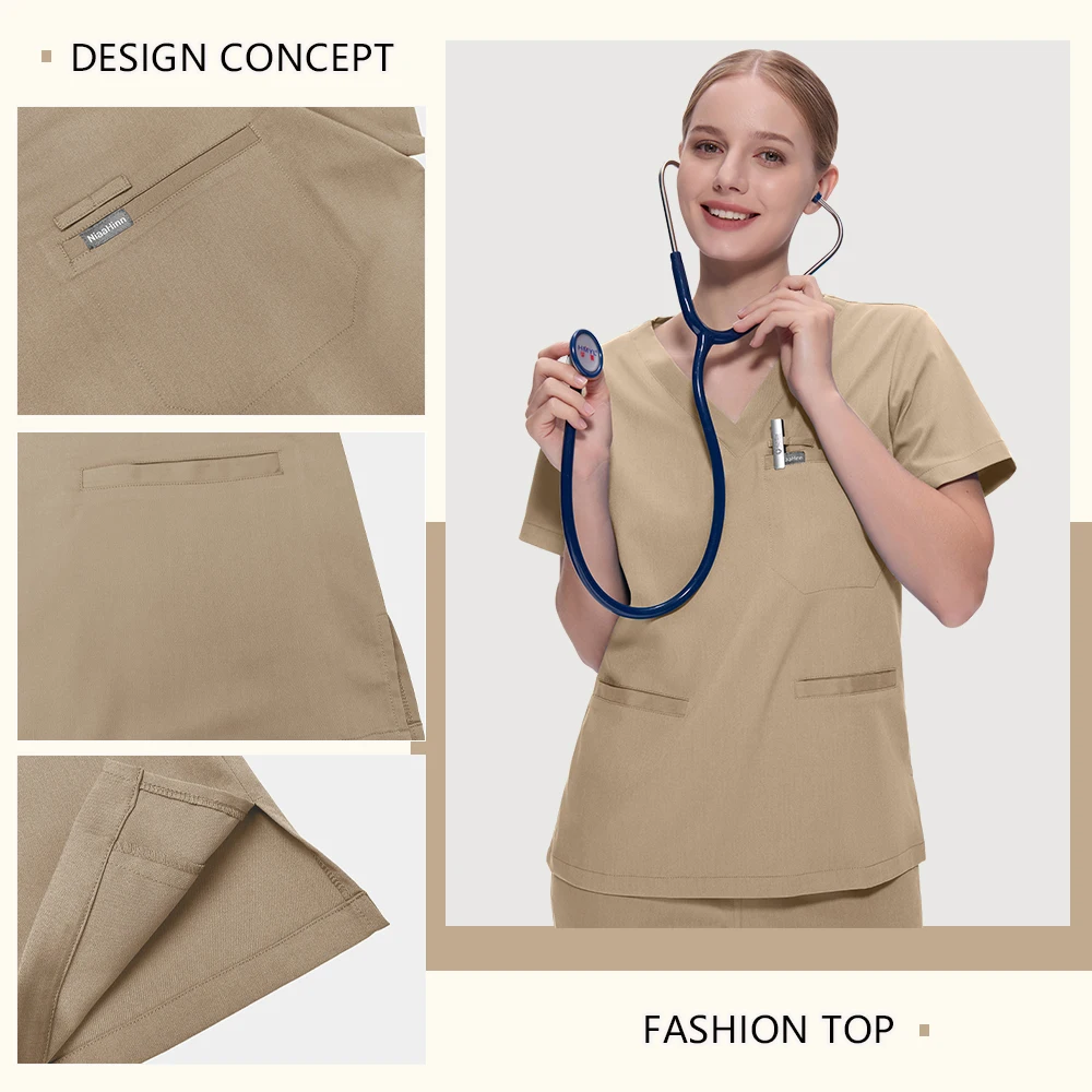 High Quality Multi Color Pharmacy Workwear Medical Uniform Hospital Nurse Uniform Nursing Scrub Set Women Men Short Sleeve Suit