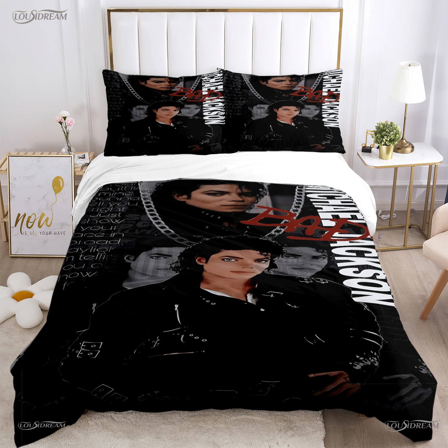 Michael J-Jackson Duvet Cover Comforter Fear Bedding set Soft Quilt Cover and Pillowcases for Teens Kid Single/Double/Queen/King