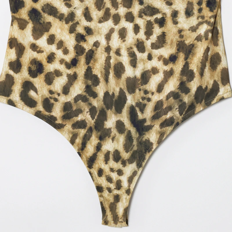 Hxao 2025 sexy leopardo deslizamento bodysuit feminino verão impressão tanga emagrecimento bodysuit para mulheres moda sem costas sem mangas bodysuits