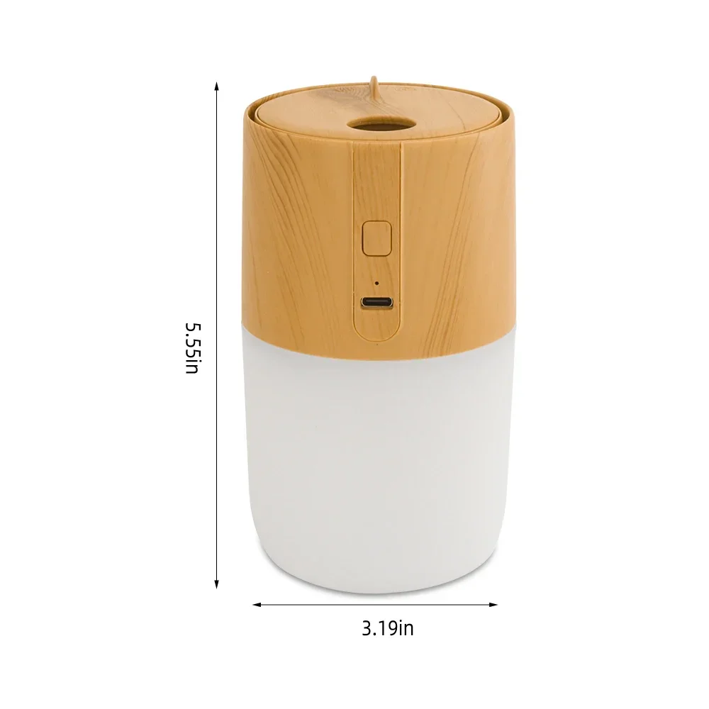 300ml Wood Grain Essential Oil Diffuser, 7-Color LED, Quiet Humidifier, Aromatherapy for Sleep & Relaxation