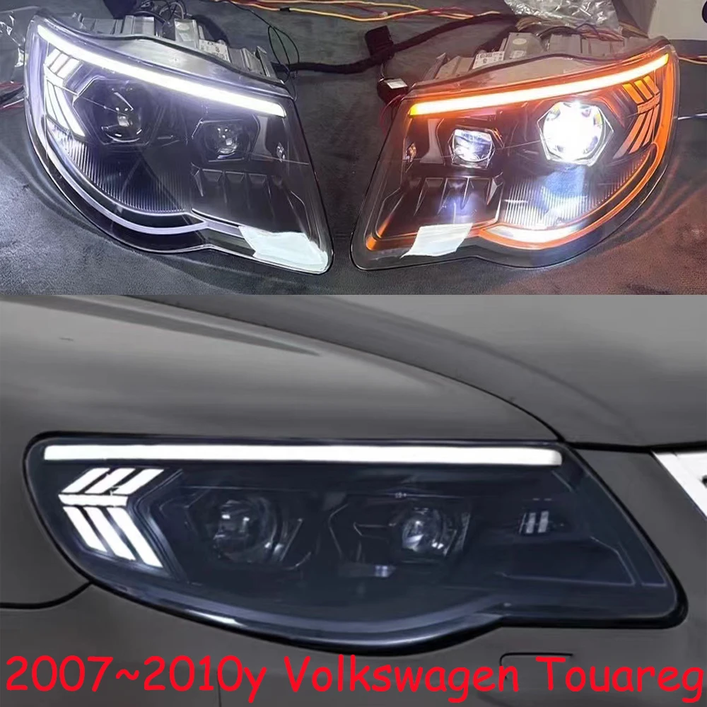 car bumper headlamp for Volkswagen Touareg headlight 2007~2010y LED DRL auto daytime running light for VW Touareg head light