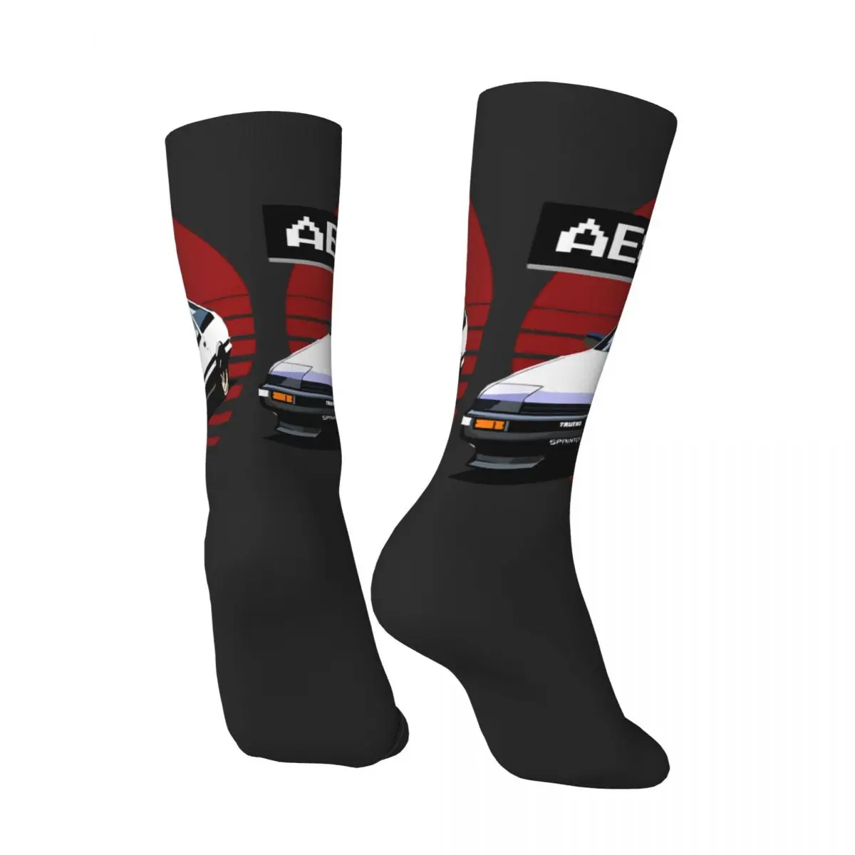 Hip Hop Vintage 1983 AE86 Sprinter Trueno JDM Crazy Men's compression Socks Unisex Initial D Harajuku Pattern Printed Funny