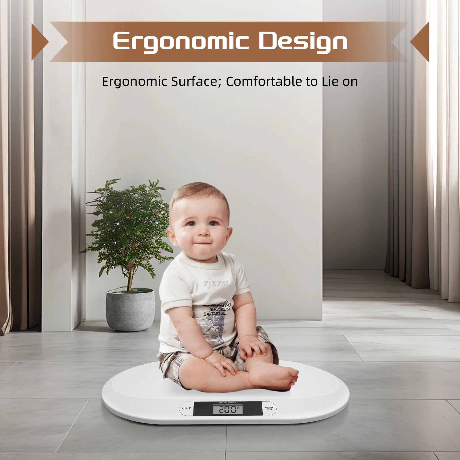 44LBS Electronic Digital Baby Scale Smart Infant Scale LCD Display ABS Weight Scale for Baby Pets 20KG