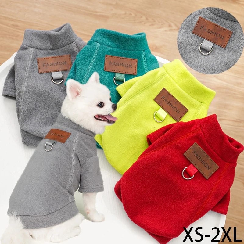 Winter Warm Fashion Dog Hoodies Pet Clothes for Small Dogs Solid Color Puppy Sweatshirt Soft Cat Pullovers Chihuahua Pet Hoodies
