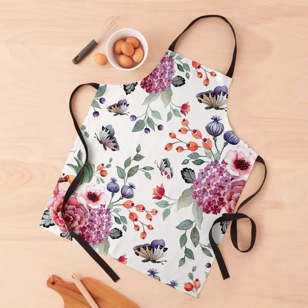 

roses and butterflies Apron christmas Salon Apron