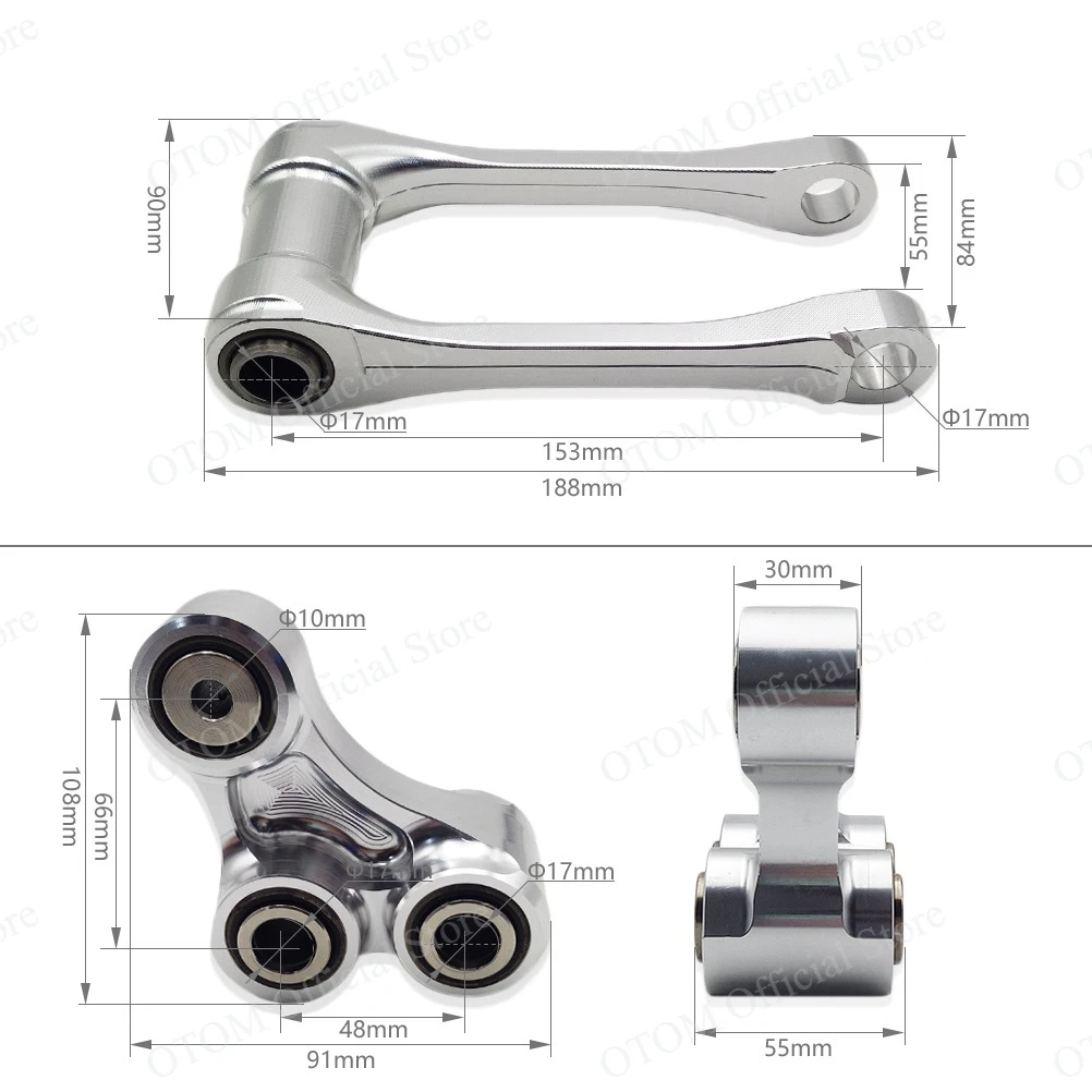 For KTM Husqvarna GasGas Motorcycle Linkage ARM Pull Rod Triangle Lever CNC Processing Aluminum Rear Shock Suspension Accessory