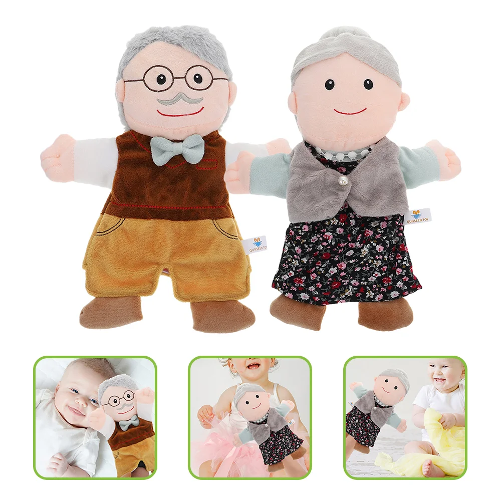 

2 Pcs Children Figure Puppet Character Hand Childrens Toys Lifelike Educational Puppets