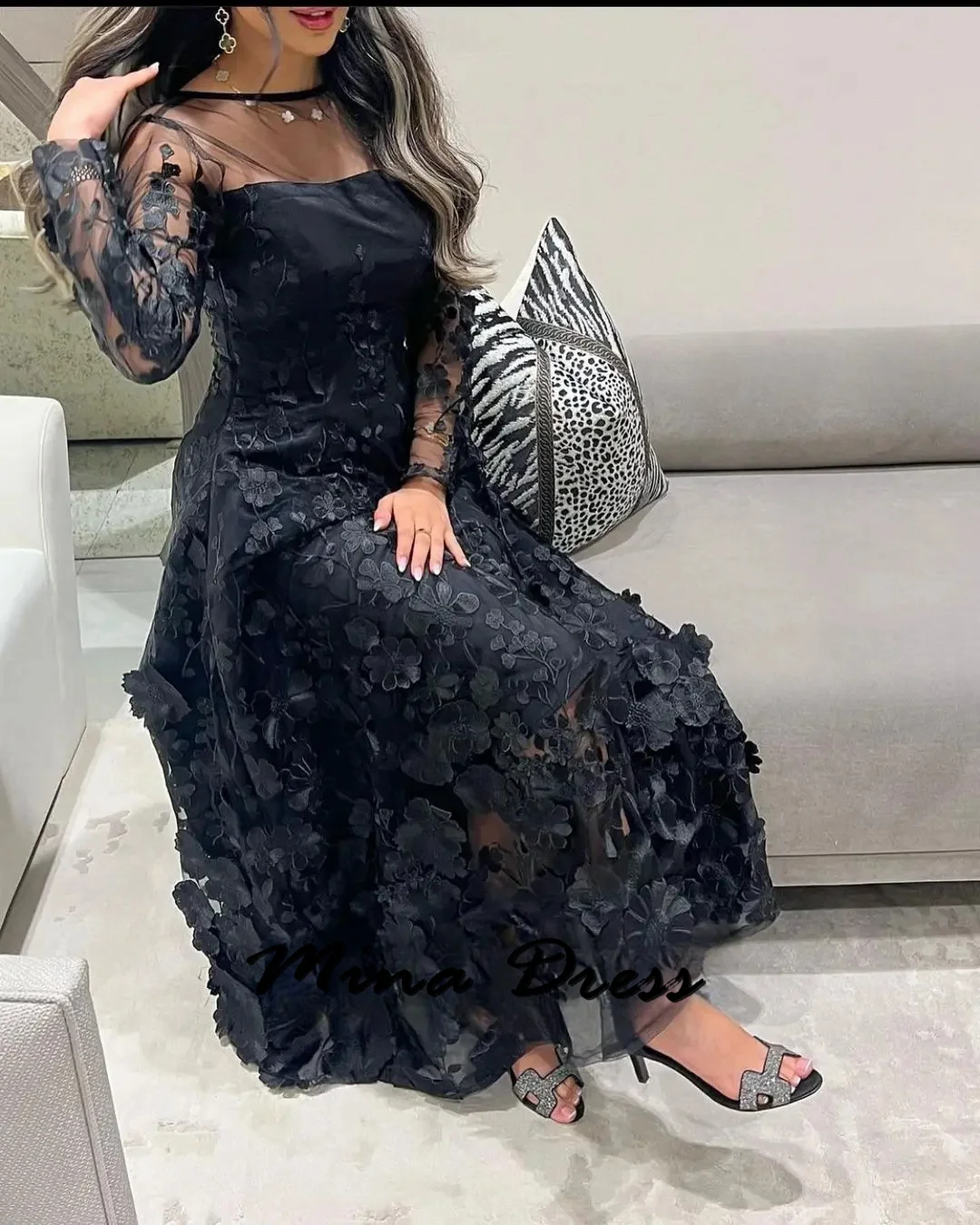 Mina Prom Evening Dresses Woman Elegant Luxury Evening Dress 2024 Embroidered Elegant Dresses for Women Gala Party Translucent