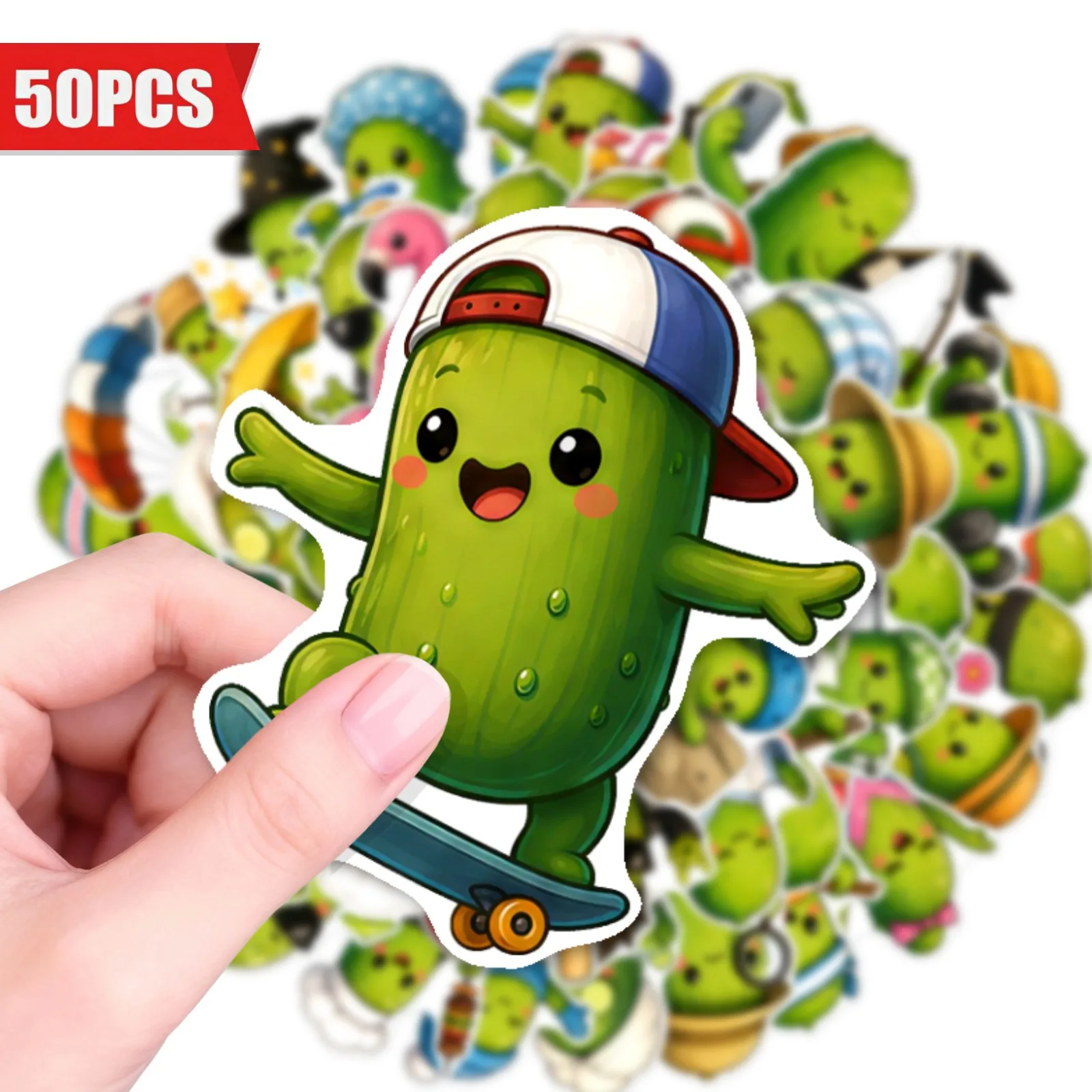 50 PCS Cute Cartoon Animation Character Fun Expression Funny Stickers Luggage Helmet Bike Guitar Waterproof Decals