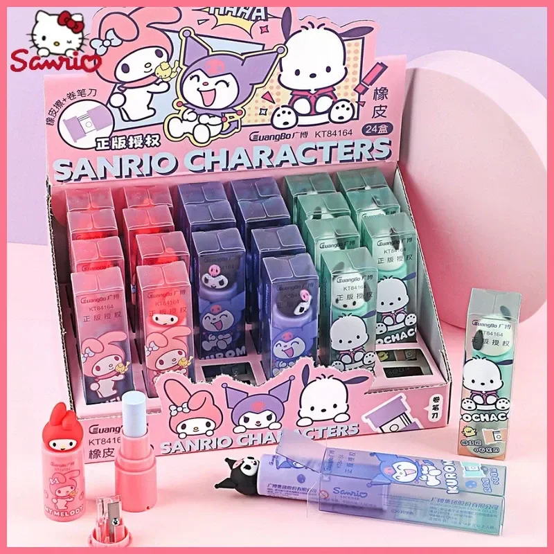 

Stationery Genuine Sanrio Silicone Cute Pochacco Lipstick Eraser Pencil Sharpener Combination Set Student School Supplies Gifts