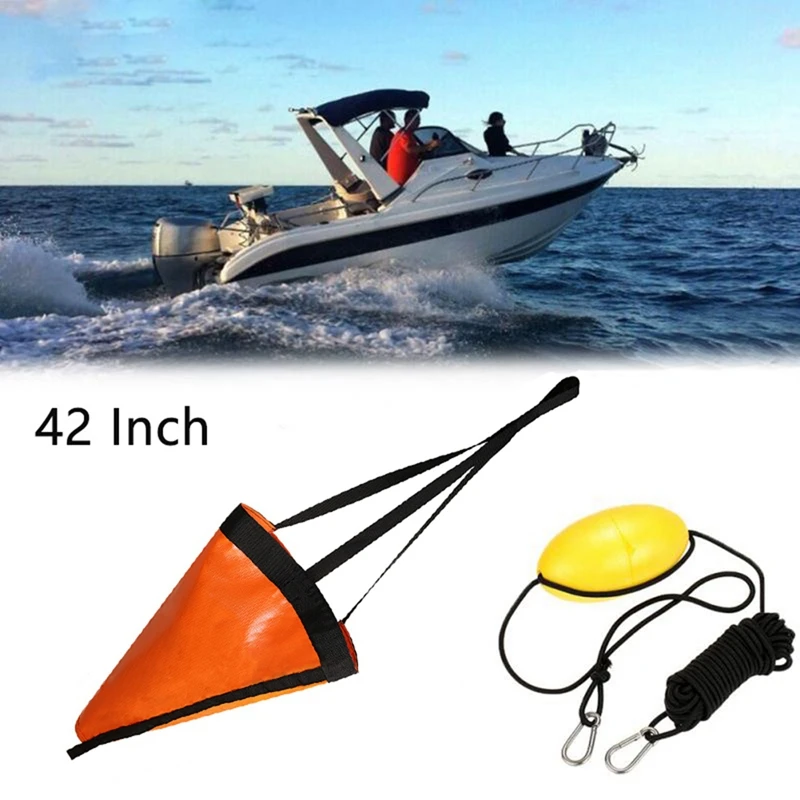 42 Inch Drift Sock Anchor Sea Boat Anchor Drogue Kayak Tow Rope Harness Kit For Lake River Ocean Anchoring Trolling Bag