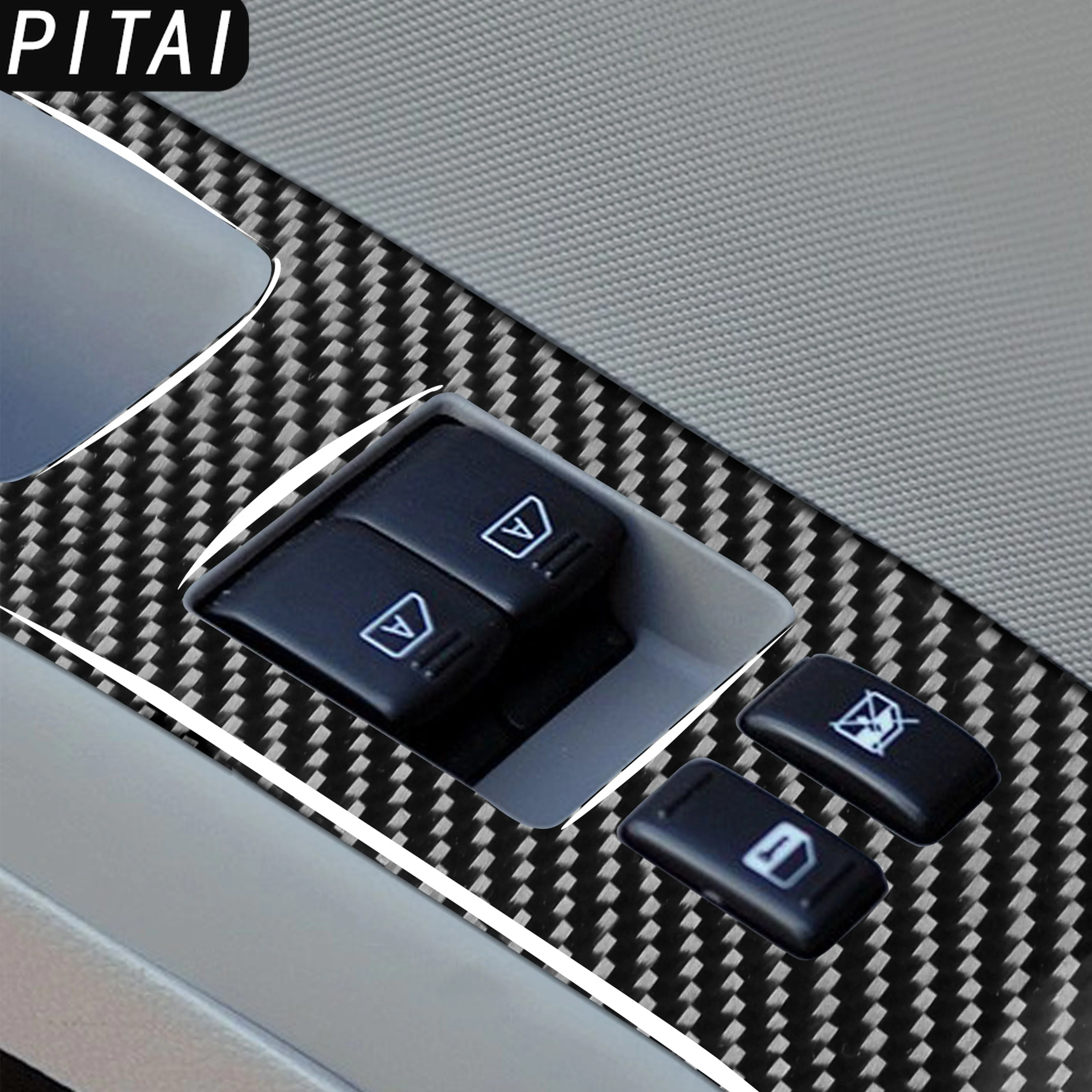 For Nissan 350Z Z33 2003-2005 Carbon Fiber Door Window Control Panel Trim Strips Car Interior Accessories Decoration Sticker