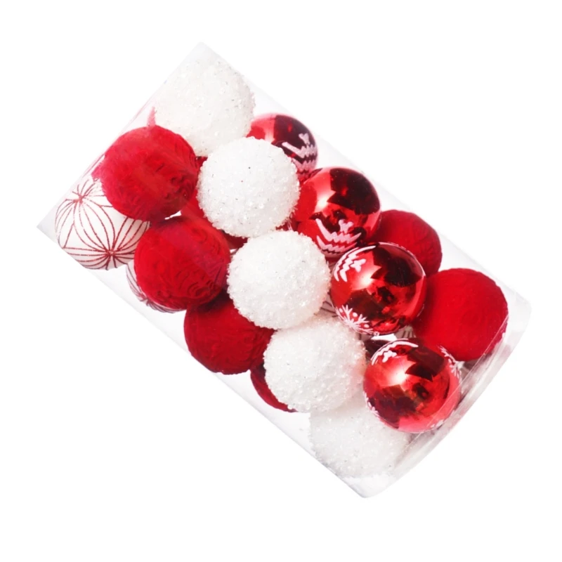 25Pcs Elegant Christmas Balls Ornament Easy Hanging Baubles Festival Balls Charm