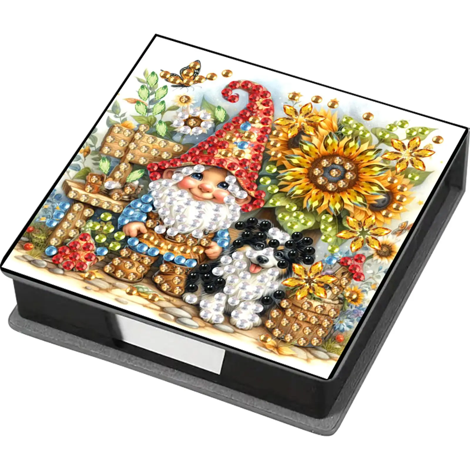 

Cardboard DIY Crystal Art Sticky Notes Holder with 160 Sheets Cube Note Box Mosaic Craft Set for Home Office and Supplies