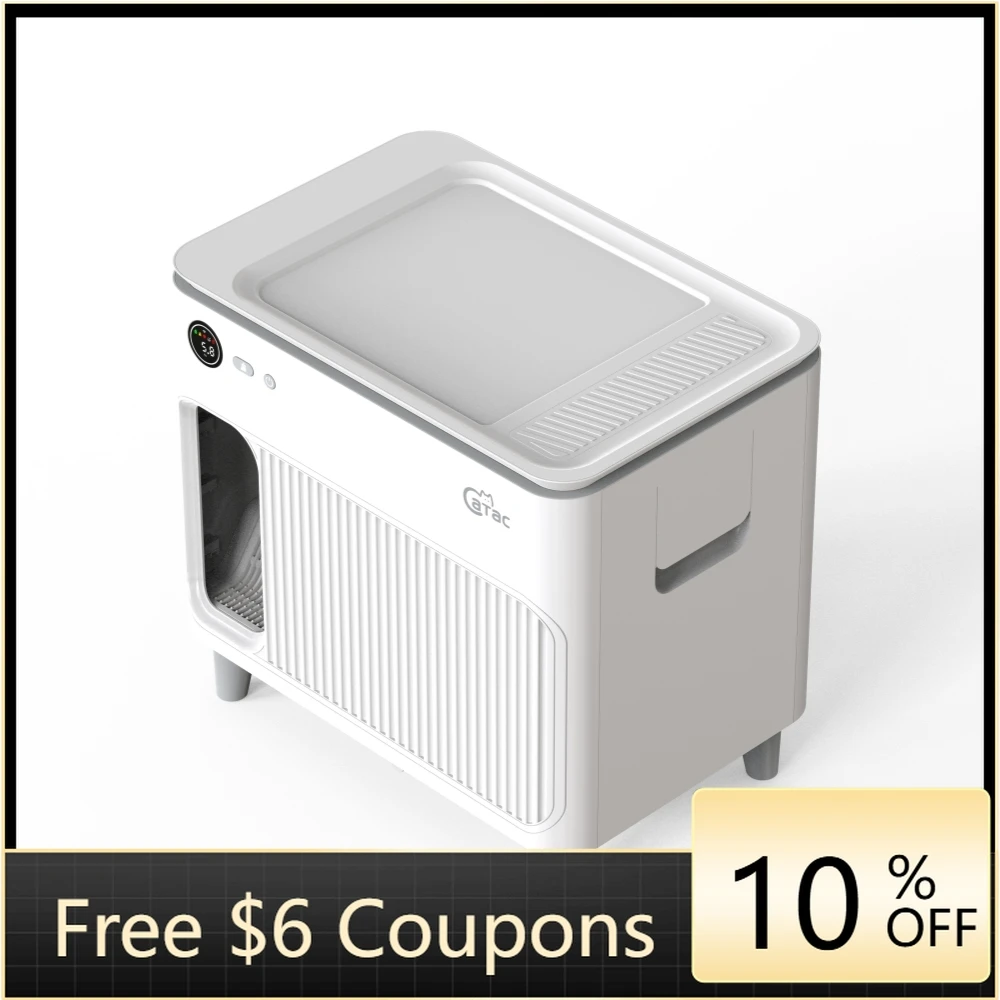 

STLF Auto Large Self-Cleaning Cat LitterS Box Plastic Smart Cat LitterS with Easy Pull and Scoop No Smell