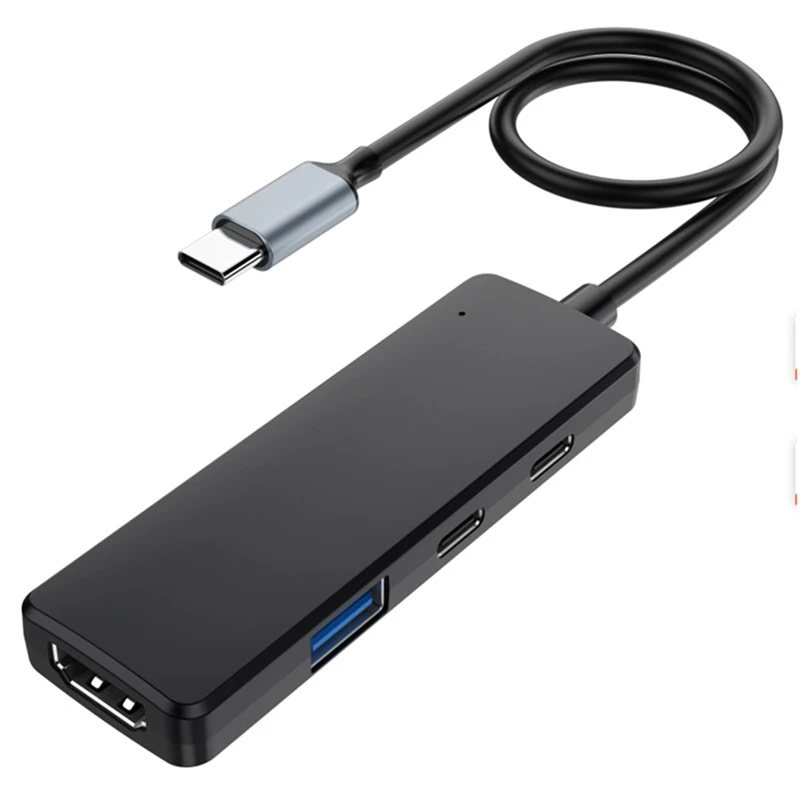 

4-в-1 док-станция типа C-концентратор USB C для 4K -совместимый адаптер USB 3.0 Type C PD Зарядная док-станция Разветвитель USB C