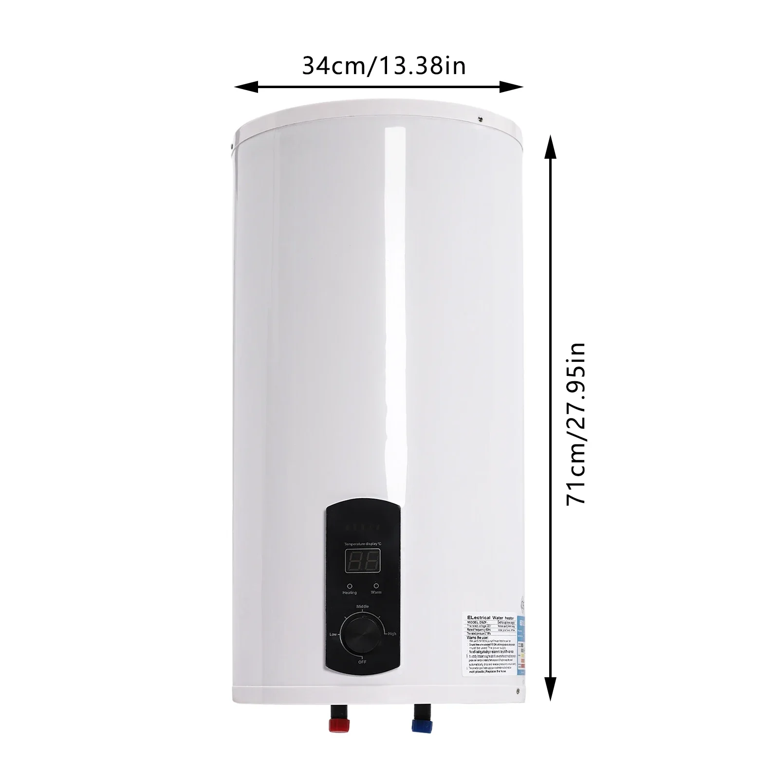 2KW verticale wandgemonteerde boiler, warmwaterboiler 80L/100L/120L, energiebesparend Max. 75 ° C, met lekbescherming - afbeelding 1