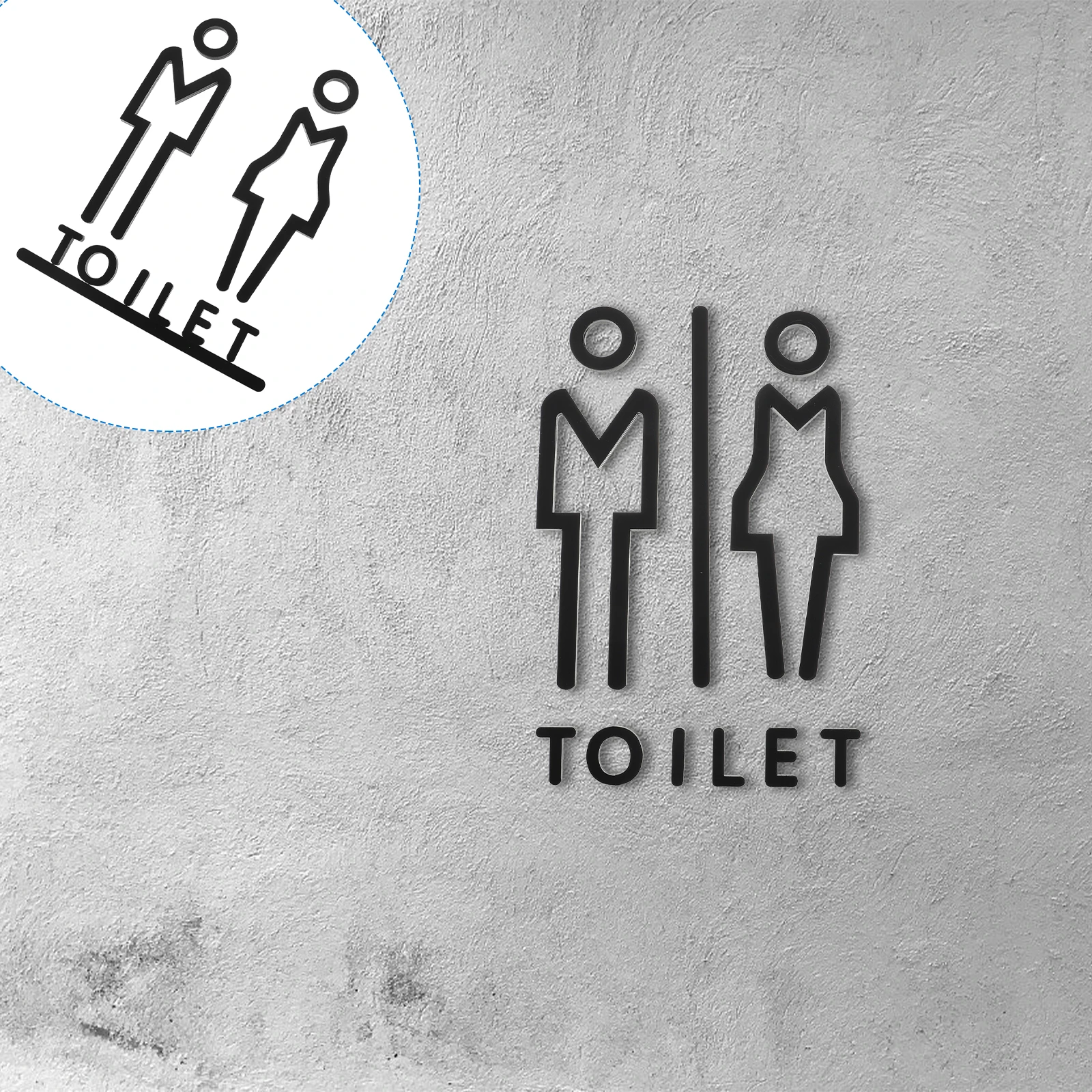 

Acrylic Toilet Sign Women Men Bathroom Label Washroom Sign Plate Safe Home Hotel Restroom Decorative