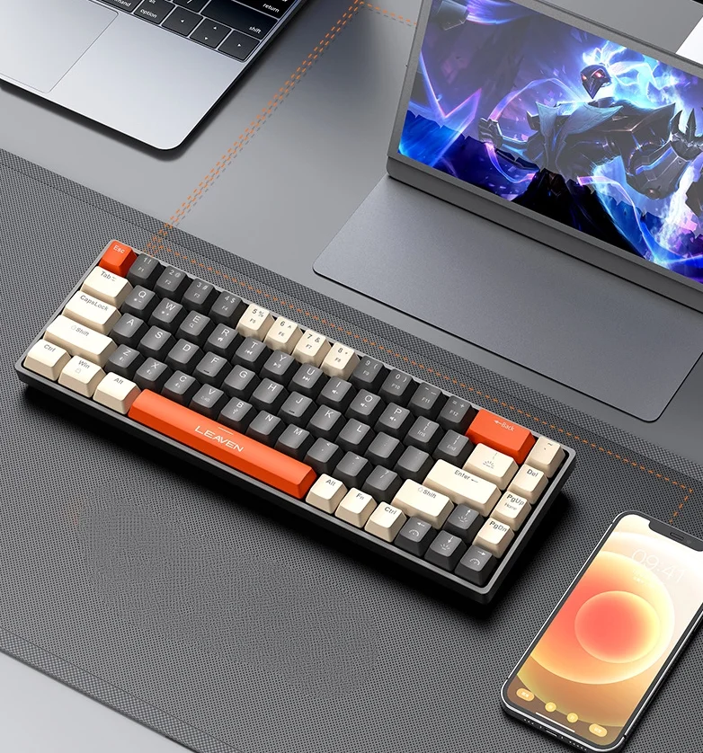 2025 New Authentic Bluetooth Wireless Mechanical Keyboard Office Game Color Blocked Essential Keyboard 48 Hours Shipping