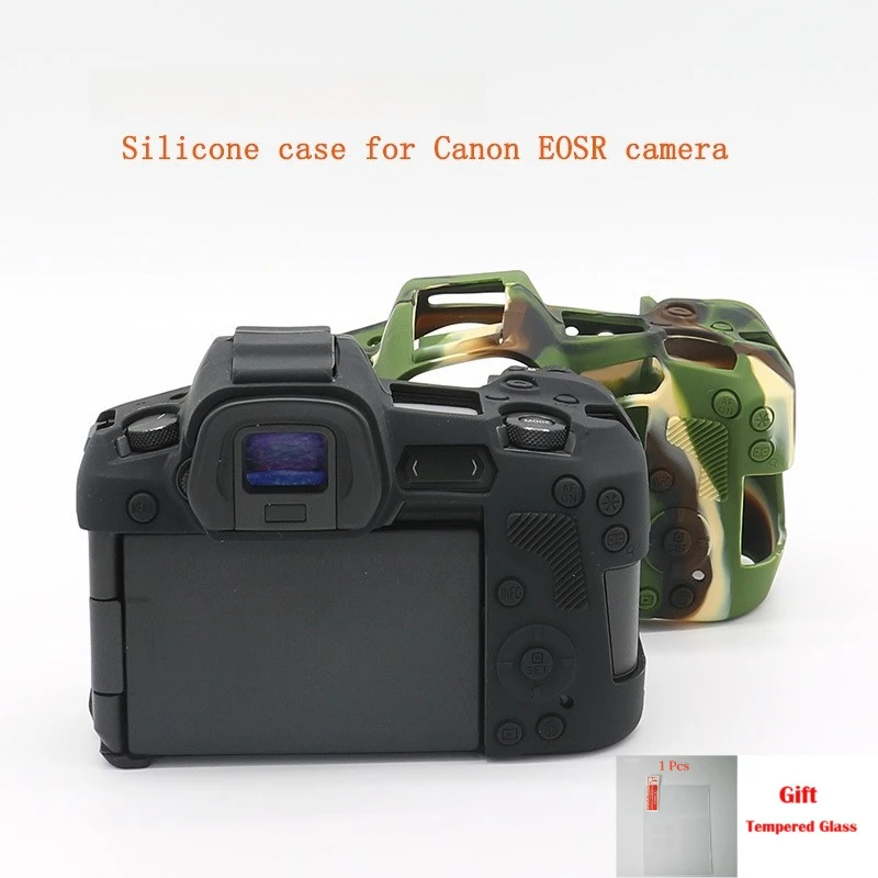 Camera Bag Body Cover For Canon EOS R EOSR Micro Single Camera Silicone Case Protective Case Storage Bag+1PCS Free Tempered Film