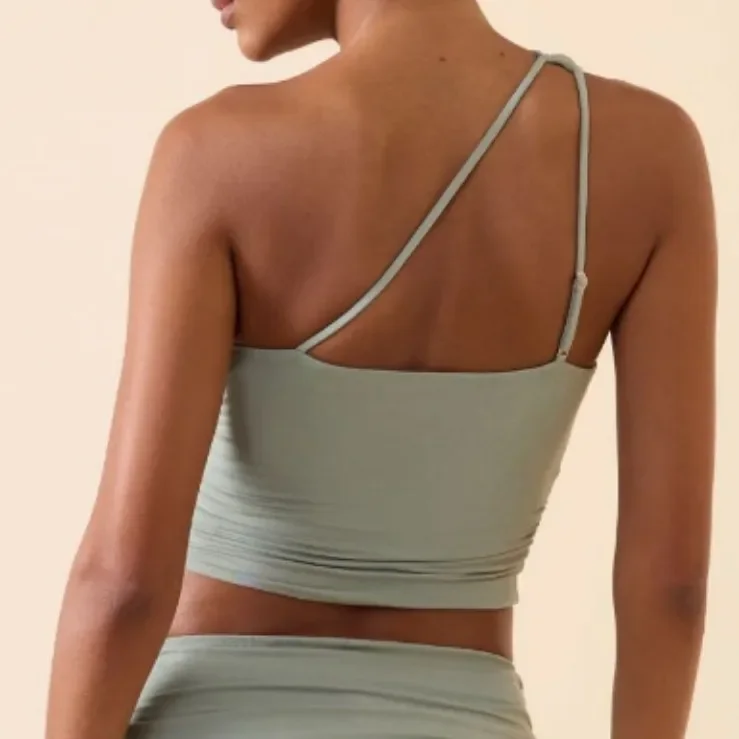 

Slant Shoulder Beauty Back Yoga Bra Nu de Sports Underwear Adjusting Sh oulder Straps Running Fitness Vest Top Women