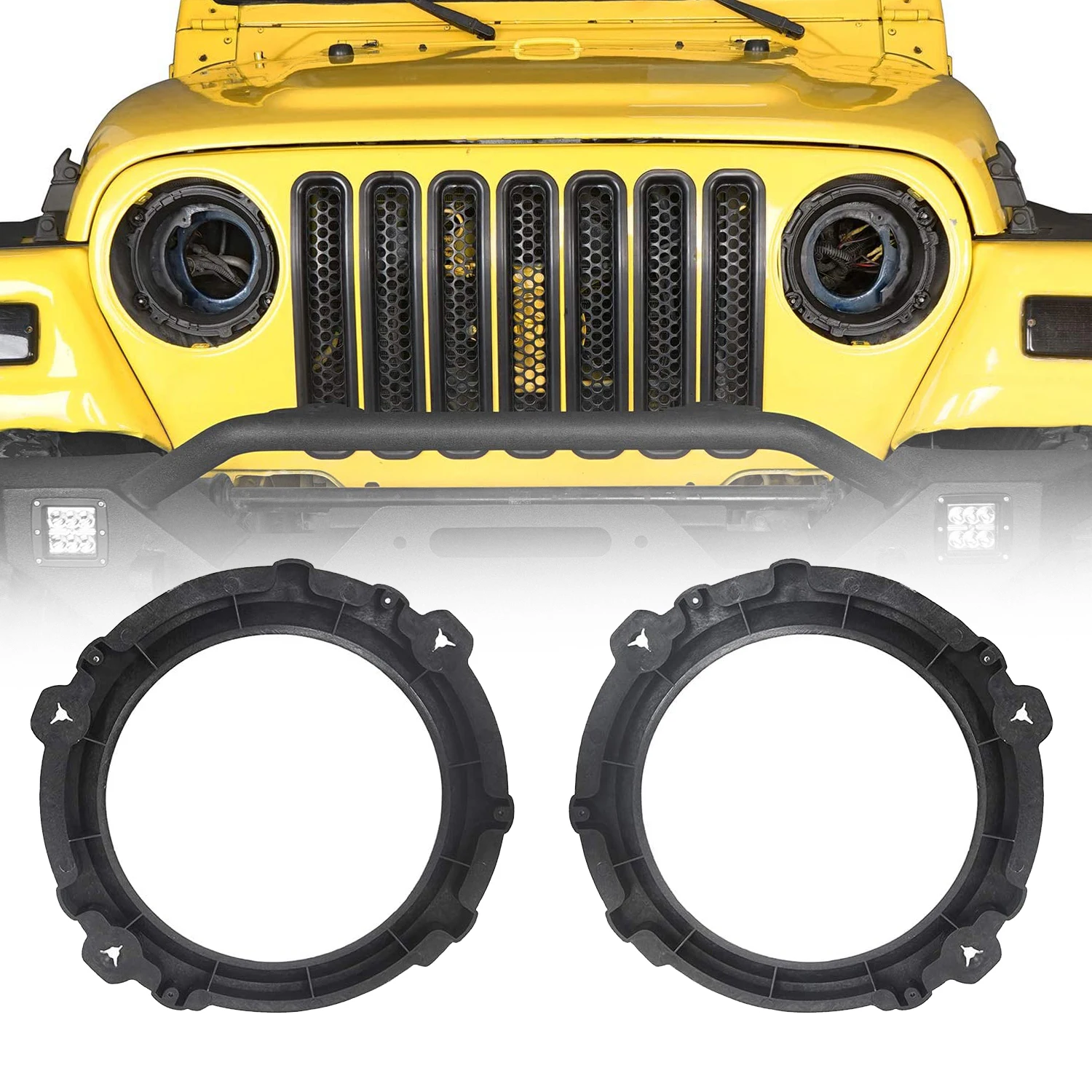 

7inch Headlight Mount Bracket Overlay Retainer Ring Replacement for JEEP Wrangler TJ 1997-2006