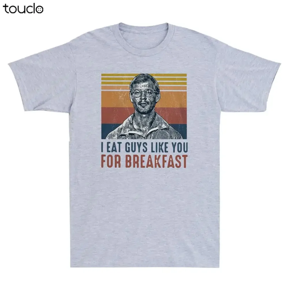 I Eat Guys Like You For Breakfast Funny Halloween Vintage Men'S T-Shirt Grey Tee teacher shirt