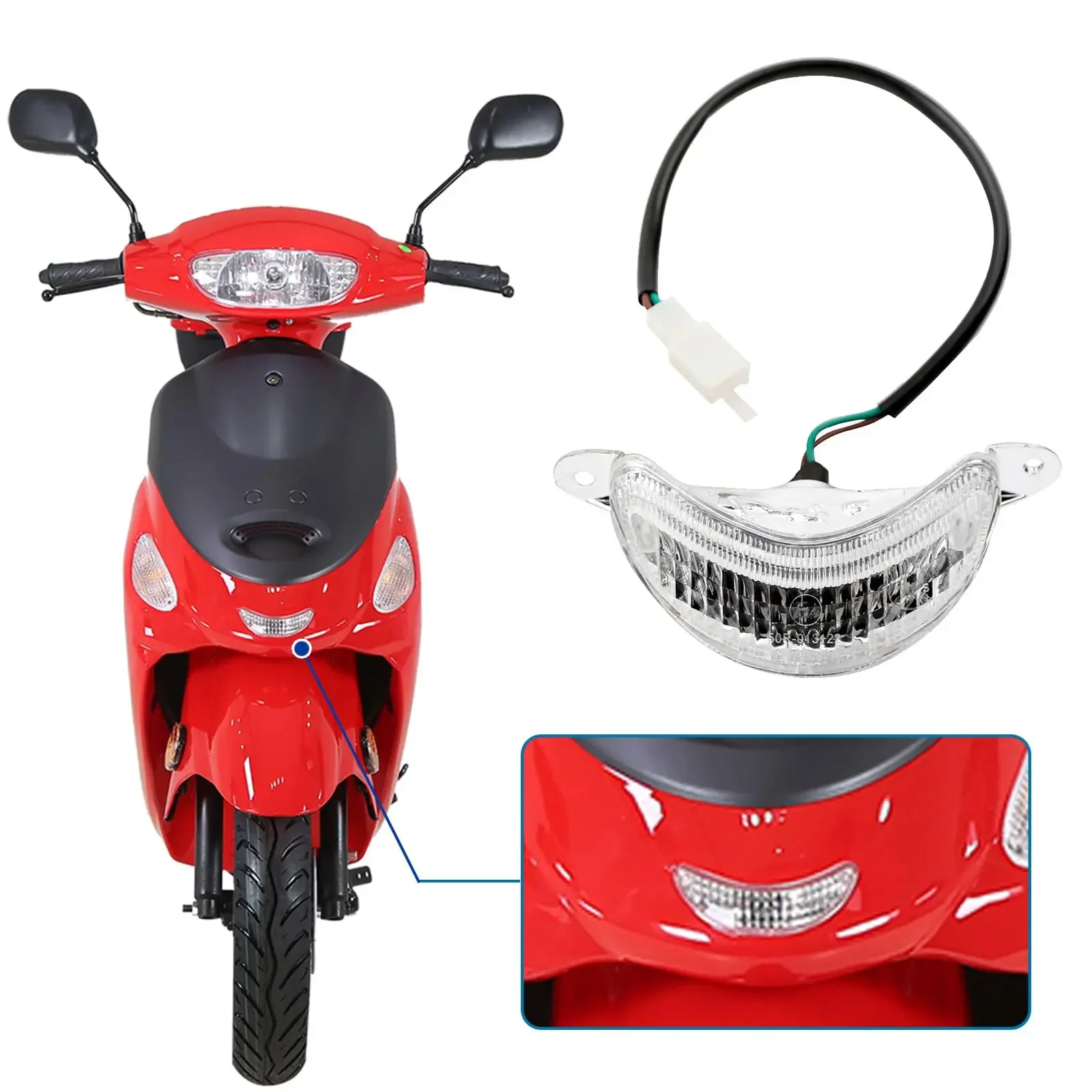 Motorcycle Position Light Assemblies Compatible with Chinese GY6 50CC Scooter Mopeds Taotao ATM50，12V 5W Halogen  Motorcycle