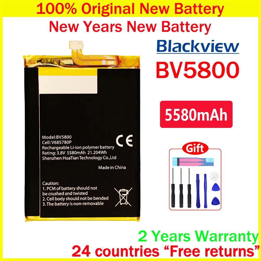 

New Original 5580mAh Replacement Battery For Blackview BV5800 / BV5800 Pro High Quality Batteries With Free Tools